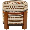 Pouf en tissu avec pieds en bois Ethnic