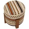 Pouf en tissu avec pieds en bois Ethnic
