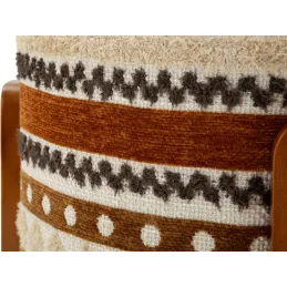 Pouf en tissu avec pieds en bois Ethnic