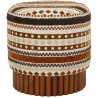 Pouf en tissu avec pieds en bois Ethnic