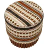 Pouf en tissu avec pieds en bois Ethnic