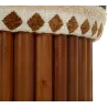Pouf en tissu avec pieds en bois Ethnic