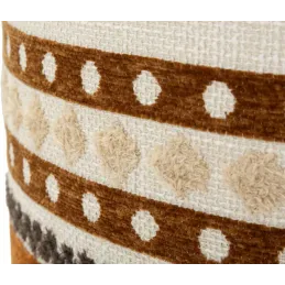 Pouf en tissu avec pieds en bois Ethnic