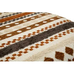 Pouf en tissu avec pieds en bois Ethnic