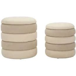 Pouf en tissu 2 en 1 Nordic (Set de 2)