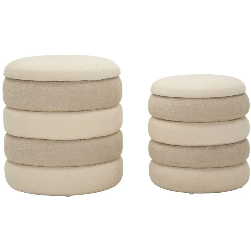 Pouf en tissu 2 en 1 Nordic (Set de 2)