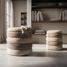 Pouf en tissu 2 en 1 Nordic (Set de 2)