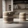 Pouf en tissu 2 en 1 Nordic (Set de 2)
