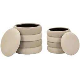 Pouf en tissu 2 en 1 Nordic (Set de 2)