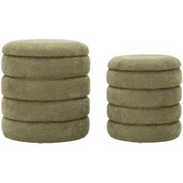 Pouf en tissu 2 en 1 Nordic (Set de 2)