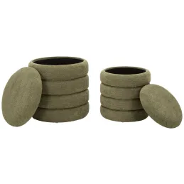 Pouf en tissu 2 en 1 Nordic (Set de 2)