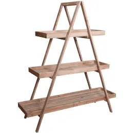 Etagère pliante en bois patiné