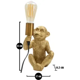 Lampe à poser en métal Monkey 17 x 14.5 x 25 cm