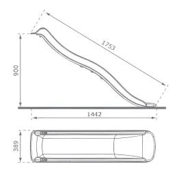 Glissière de toboggan avec vague en PEHD Tweeb 175cm
