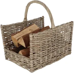 Panier à bûches en branches de saule