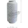 Vase blanc nid d'abeille en verre teinté