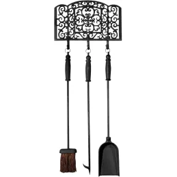 Outils en fonte pour cheminée ouverte