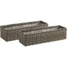 Jardinière rectangulaire en rotin synthétique (Lot de 2)
