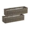 Jardinière rectangulaire en rotin synthétique (Lot de 2)