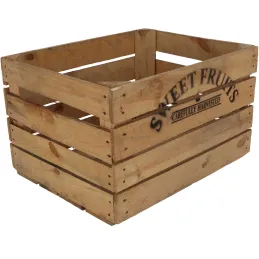 Caisse en bois de pin et épicéa Vintage 42 x 51 x 30 cm