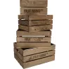 Caisse en bois de pin (Lot de 4)