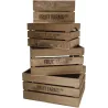 Caisse en bois de pin (Lot de 4)