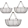 Panier fil de fer brun antique (Lot de 3)