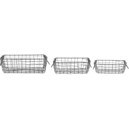 Panier carré en métal (Lot de 3)