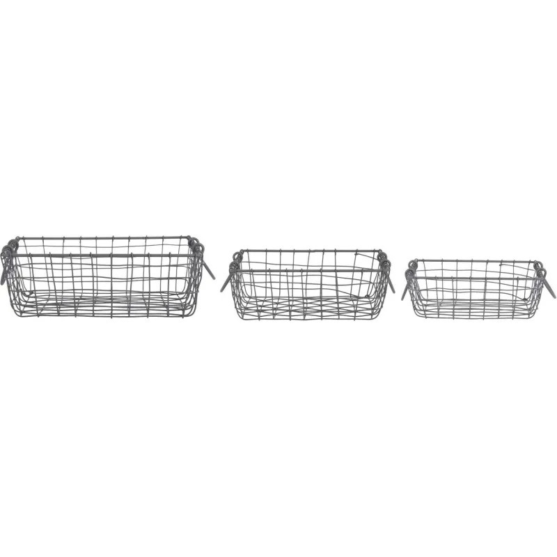 Panier carré en métal (Lot de 3)