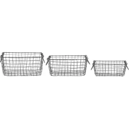 Panier rectangulaire en métal (Lot de 3)
