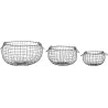 Panier forme arrondie en métal (Lot de 3)