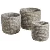Cache pot rond en jonc de mer( Lot de 3)