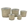 Cache pot rond en osier gris (Lot de 5)