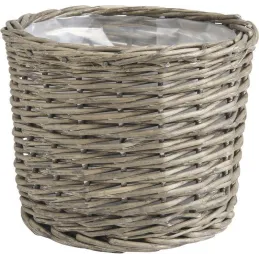 Cache pot rond en osier gris (Lot de 5)