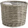 Cache pot rond en osier gris (Lot de 5)