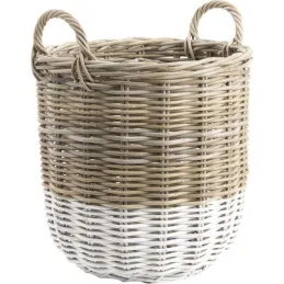 Cache pot en poelet gris et blanc avec poignées (Lot de 3)