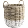 Cache pot en poelet gris et blanc avec poignées (Lot de 3)