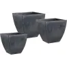 Cache pot en zinc noir (Lot de 3)