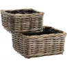Corbeille carrée en rotin (Lot de 2)