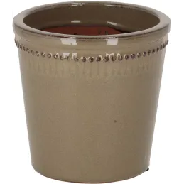 Pot de fleurs en PET verni gris