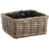Corbeille carrée en rotin (Lot de 2)