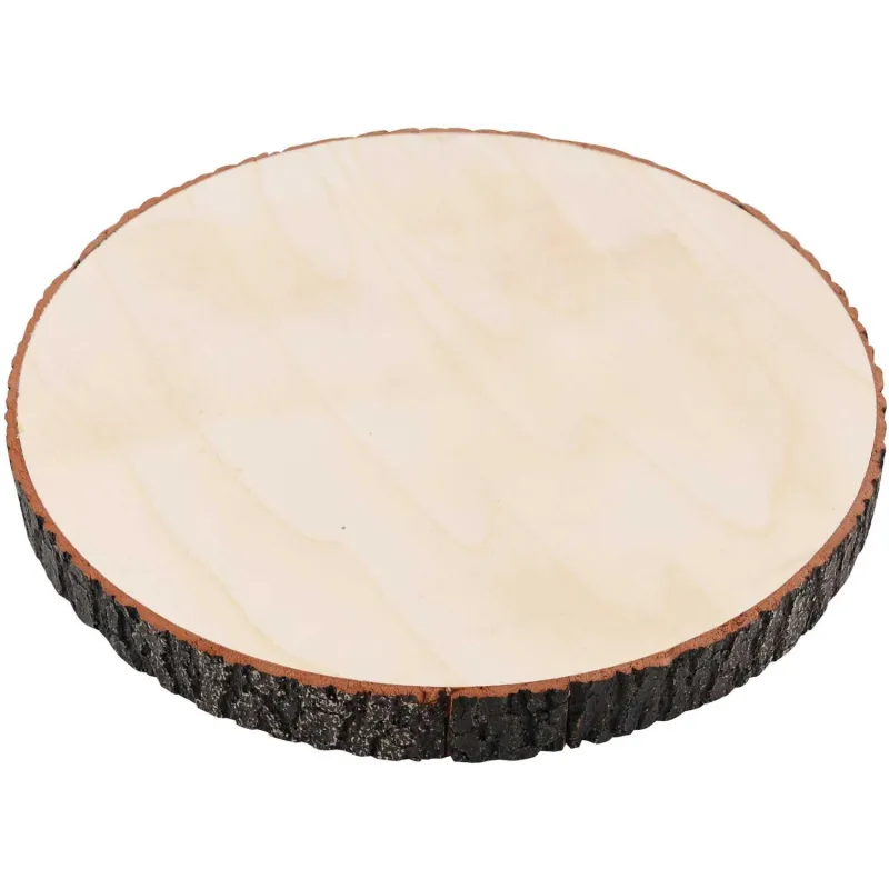 Planche décorative ronde en bois naturel 25 x 2 cm