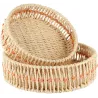 Set de 2 paniers ronds en jute naturel et orange