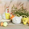 Set 2 paniers ovales en jute naturel et jaune