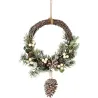 Couronne décorative à suspendre pommes de pin et brindilles 27 x 7 x 48 cm