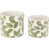 Set de 2 cache-pots de fleurs en céramique Sycamore Leaves 17 x 15 cm