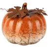 Citrouille décorative en porcelaine et métal 14 x 12 cm