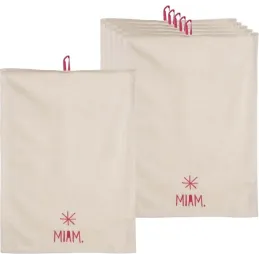 Torchon de cuisine en coton Miam (Lot de 6)