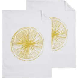 Torchon de cuisine en coton Citron (Lot de 2)
