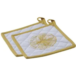 Manique en coton Citron (Lot de 2)